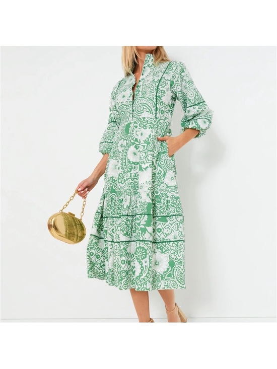 Hyacinth House Dresses & Skirts - Hyacinth House green and white floral hillsborough midi dress large NWT